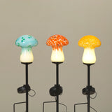 15.75''H SOLAR LIGHTED GLASS MUSHROOM