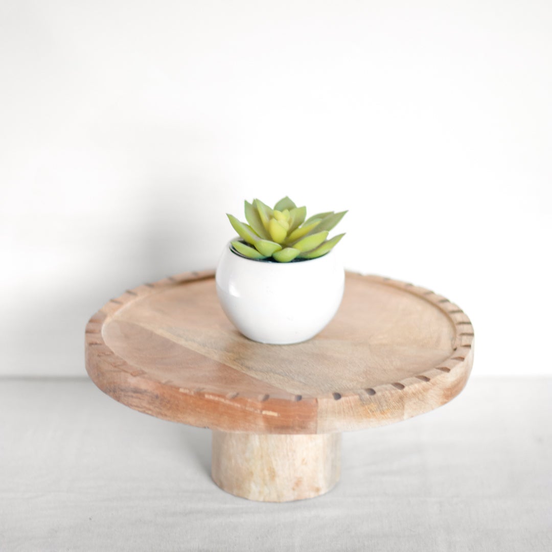 10'' BURNT WOOD CAKE STAND